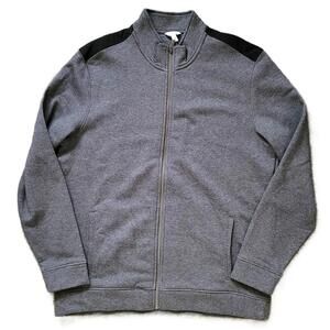 Calvin Klein Men’s XL Full Zip Jacket Sweatshirt Gray Mock Neck Casual